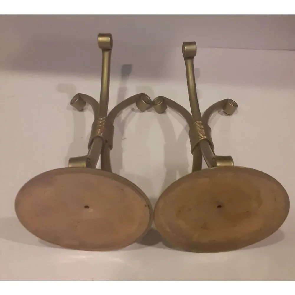 Vintage Scroll Feet Brass Candle Holders X2 Versatile decor
